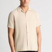Remus Uomo Paolo Short Sleeve Linen Shirt, Beige image