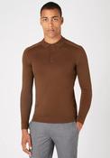 Remus Uomo Slim Fit Knitted Polo Shirt, Brown image