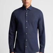 Remus Uomo Tapered Fit Linen Blend Shirt, Navy