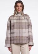 Rino &amp; Pelle Jenelle Check Recycled Wool Jacket, Beige image