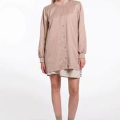 Rino &amp; Pelle Long Satin Bomber Jacket, Nude