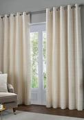 Riva Paoletti Jupiter Chenille Jacquard Eyelet Curtains, Ivory image