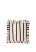 Riva Wylder Connie Square Striped Ruffle Cushion, Brown image