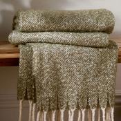 Riva Wylder Isla Soft Tasselled Throw, Green