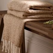 Riva Wylder Isla Soft Tasselled Throw, Natural Beige