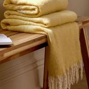 Riva Wylder Isla Soft Tasselled Throw, Yellow