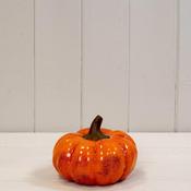 satchville Vintage Ceramic Pumpkin Ornament, Orange image