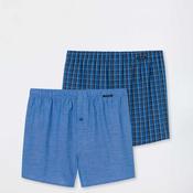 Schiesser 2 Pack Check Boxer Shorts, Royal Blue image