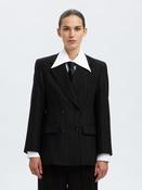 Selected Femme Malia Manteco Pinstripe Blazer, Black image