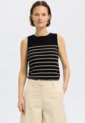 Selected Femme Esther Striped Sweater Vest, Black and Beige image