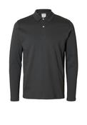 Selected Homme Paris Long Sleeve Polo Shirt, Dark Grey image