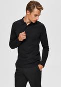 Selected Homme Paris Long Sleeve Polo Shirt, Black image