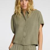 Selected Femme Viva Linen Blend Short Sleeve Shirt, Green image