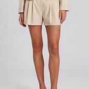 Selected Femme Dima Cotton Blend Shorts, Beige