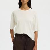 Selected Femme Toledo Knit Short Sleeve Sweater, White