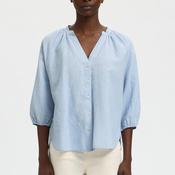 Selected Femme Cleo Alberta Cropped Sleeve Shirt, Blue