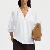 Selected Femme Cleo Alberta Cropped Sleeve Shirt, White image