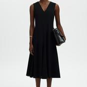 Selected Femme Luisa Linen V Neck Midi Dress, Black image