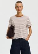 Selected Essential Striped Boxy T-Shirt, Tan image