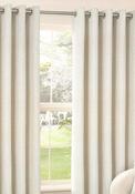 Aura Cassis Fully Lined Luxury Eyelet Curtains, Ivory image