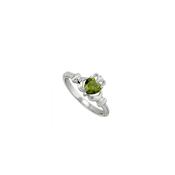 Solvar August Birthstone Claddagh Ring, Silver image