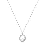 Solvar CZ Round Claddagh Necklace, Silver image