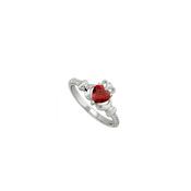 Solvar January Birthstone Claddagh Ring, Silver image