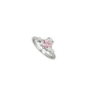 Solvar October Birthstone Claddagh Ring, Silver image