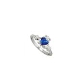 Solvar September Birthstone Claddagh Ring, Silver image