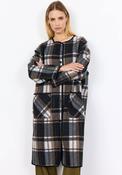 Soyaconcept Check Long Jacket, Black image