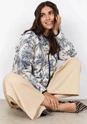 Soyaconcept Carli Floral Quilted Jacket, Navy and Cream image