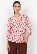Soyaconcept Felicity Geometric Print V-Neck Blouse, Pink image