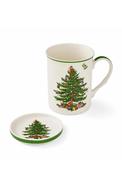 Spode Christmas Tree Mug &amp; Coaster Set image