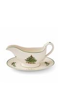 Spode Christmas Tree Sauce Boat &amp; Stand image