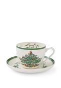 Spode Christmas Tree Set Of 4 Teacups &amp; Saucers image