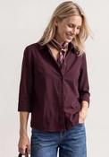 Street One Cord Collar Cropped Sleeve Shirt, Wine image