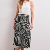 Street One Zebra Print Wrap Midi Skirt, Black