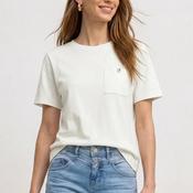 Street One Cotton Blend Buttoned Pocket T-Shirt, White image