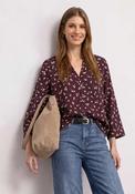 Street One Floral Pattern V-Neck Blouse, Burgundy image