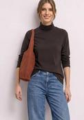 Street One Long Sleeve Roll Neck Top, Chocolate Brown image
