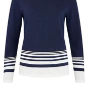 Sunday Round Neck With Stripes Jumper, Navy