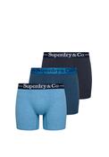 Superdry 3 Pack Organic Cotton Boxer Briefs, Blue image