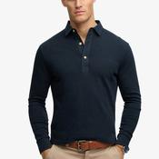 Superdry Classic Preppy Long Sleeve Polo Shirt, Navy