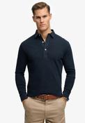 Superdry Classic Preppy Long Sleeve Polo Shirt, Navy image