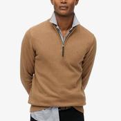 Superdry Essentials Cotton Half Zip Sweater, Beige