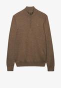 Superdry Essentials Wool Blend Half Zip Sweater, Biscuit Brown Marl image