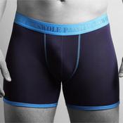 Swole Panda Fitted Bamboo Boxers, Navy &amp; Blue image