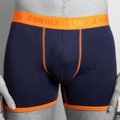 Swole Panda Fitted Bamboo Boxers, Navy &amp; Orange image