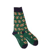 Swole Panda Foxes Bamboo Socks, Green UK7-11 image