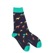 Swole Panda Horse Bamboo Socks, Navy UK7-11